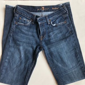7 For All Mankind Dark Wash Distressed Bootcut Jeans Size 26